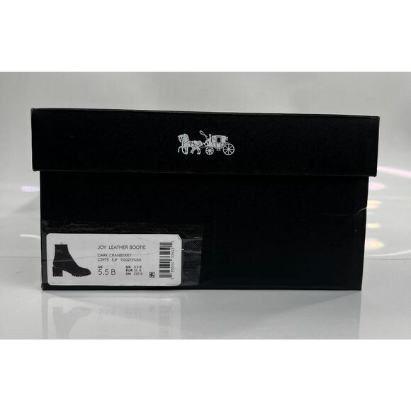 COACH Women's Joy Lug Sole Boots - Dark Cranberry 5.5B - Picture 7 of 8